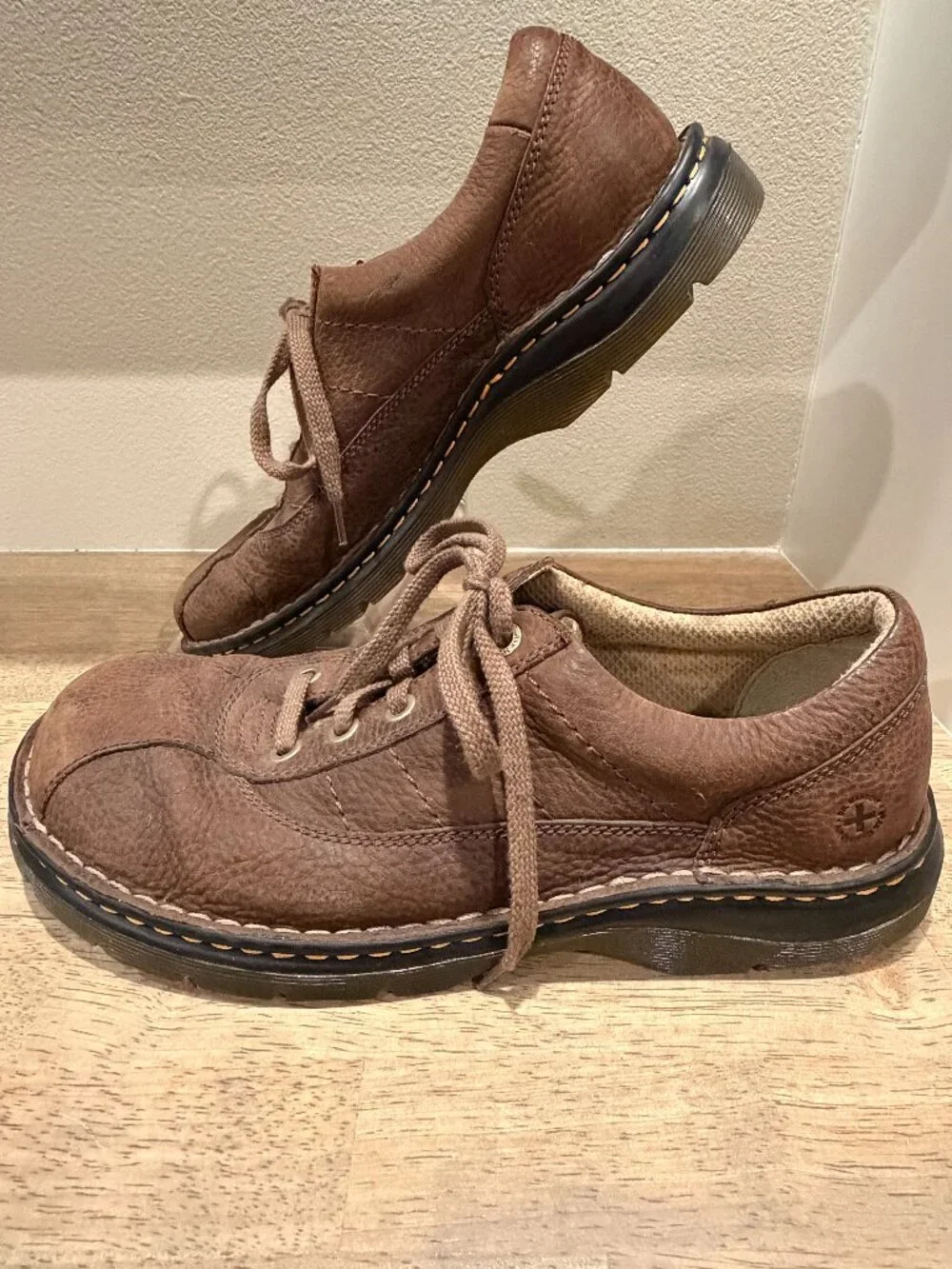 Dr. Martens John Brown Leather Oxford Shoes Mens Size 12 Low Top Walkers